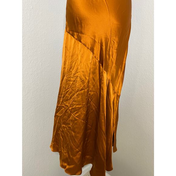 NICHOLAS NWT Sabine Satin Silk Midi Dress Bronze 8 US - Picture 10 of 11